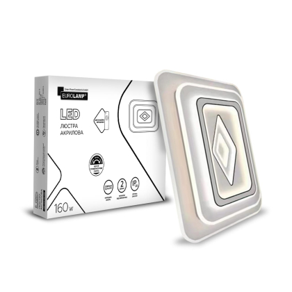 EUROLAMP LED Люстра світлодіодна акрилова квадратна A66 160W 3000-6500K, Eurolamp, LED-ALS-160-A66