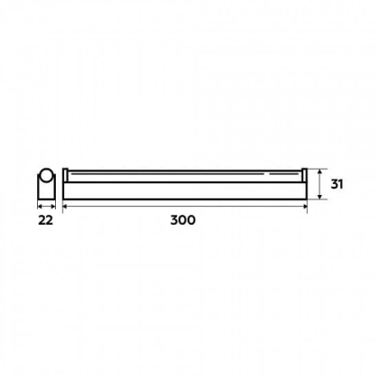 Світлодіодний EUROLAMP LED Світильник лінійний IP44 5W 4000K (T5), Eurolamp, LED-BF-5/4