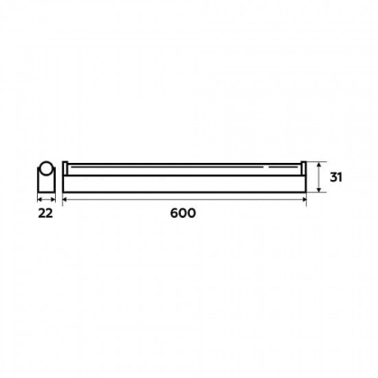 Світлодіодний EUROLAMP LED Світильник лінійний IP44 7W 4000K (T5), Eurolamp, LED-BF-7/4