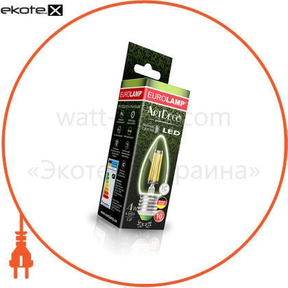 EUROLAMP LED Свічка ArtDeco 4W E27 4000K (100), Eurolamp, LED-CL-04274(deco)