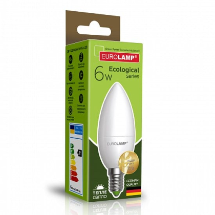 LED Лампа EUROLAMP CL-6W-E14-3000K, Eurolamp, LED-CL-06143(P)
