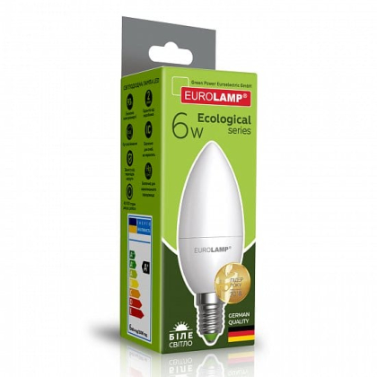 LED Лампа EUROLAMP CL-6W-E14-4000K, Eurolamp, LED-CL-06144(P)