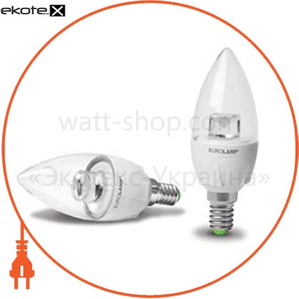 Eurolamp LED-CL-06144clear(T)new led лампа candle 6w e14 4000k прозора eurolamp