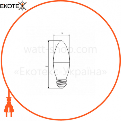 Світлодіодна EUROLAMP LED Лампа "Свічка" ЕURO 6W E27 3000K