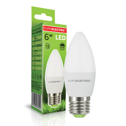 LED Лампа EUROELECTRIC CL-6W-E27-4000K, Euroelectric, LED-CL-06274(EE)