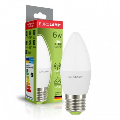 LED Лампа EUROLAMP ЕURO CL-6W-E27-4000K, Eurolamp, LED-CL-06274(EURO)