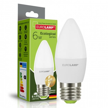 LED Лампа EUROLAMP CL-6W-E27-4000K, Eurolamp, LED-CL-06274(P)