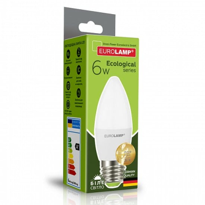 LED Лампа EUROLAMP CL-6W-E27-4000K, Eurolamp, LED-CL-06274(P)