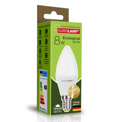 LED Лампа EUROLAMP CL-8W-E14-3000K, Eurolamp, LED-CL-08143(P)
