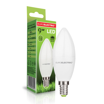 LED Лампа EUROELECTRIC CL-9W-E14-4000K, Euroelectric, LED-CL-09144(EE)