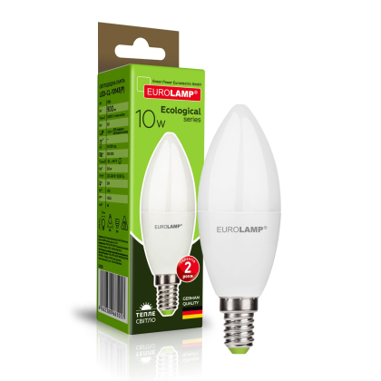 LED Лампа EUROLAMP CL-10W-E14-3000K, Eurolamp, LED-CL-10143(P)