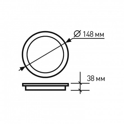 Світлодіодний EUROLAMP LED Світильник круглий DownLight 12W 4000K, Eurolamp, LED-DLR-12/4(Е)