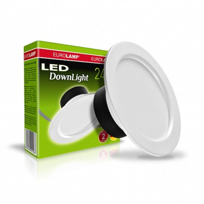 LED Світильник круглий врізний 24W-4000K EUROLAMP, Eurolamp, LED-DLR-24/4(Е)