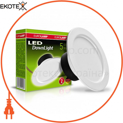 EUROLAMP LED Світильник круглий Downlight Exclusive 5W 3000K (60), Eurolamp, LED-DLR-5/3