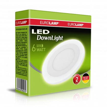 Світлодіодний EUROLAMP LED Світильник круглий точковий 6W 4000K(white), Eurolamp, LED-DLR-6/4(white)