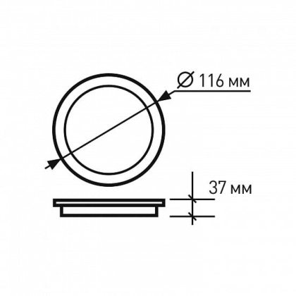 Світлодіодний EUROLAMP LED Світильник круглий DownLight 7W 4000K, Eurolamp, LED-DLR-7/4(Е)