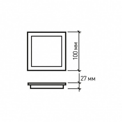 LED Світильник квадратний врізний 6W-4000K (скло) EUROLAMP, Eurolamp, LED-DLS-6/4(glass)