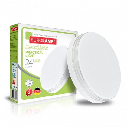 Світлодіодний LED Світильник EUROLAMP круглий накладний Practical light N26 24W 4000K, Eurolamp, LED-ER-24W-N26