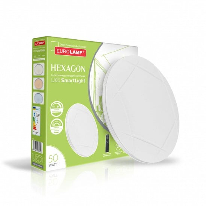 Світлодіодний EUROLAMP LED Світильник SMART LIGHT 50W Hexagon 3000-6500K, Eurolamp, LED-ESL-50W-N15