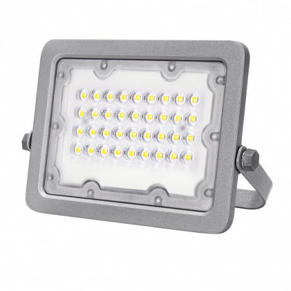 Світлодіодний EUROLAMP LED SMD Прожектор сірий з радіатором 20W 5000K, Eurolamp, LED-FL-20(gray)