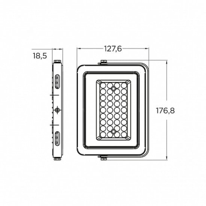 Світлодіодний EUROLAMP LED SMD Прожектор сірий з радіатором 20W 5000K, Eurolamp, LED-FL-20(gray)