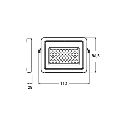 EUROLAMP LED Прожектор чорний з датчиком руху 20W 6500K, Eurolamp, LED-FL-20/65(sensor)