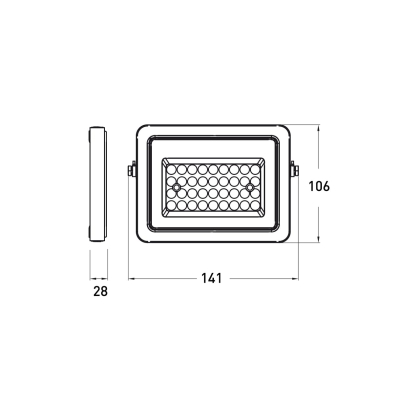 EUROLAMP LED Прожектор чорний з датчиком руху 30W 6500K, Eurolamp, LED-FL-30/65(sensor)