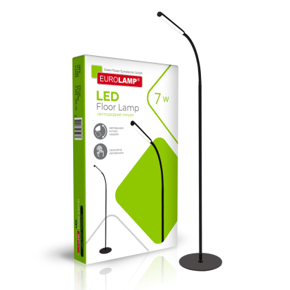 EUROLAMP LED торшер підлоговий N1 7W 5000K dimmable чорний, Eurolamp, LED-FLD1-7W(black)