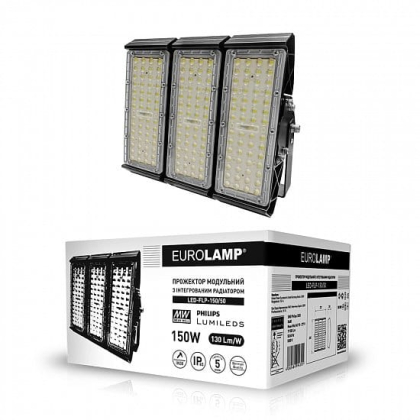 EUROLAMP LED Прожектор модульний з інтегрованим радіатором 150W 5000K, Eurolamp, LED-FLP-150/50