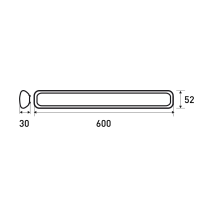 EUROLAMP LED Світильник лінійний IP65 18W 5000K (0.6m), Eurolamp, LED-FX(0.6/0.052)-18/50