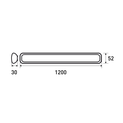 EUROLAMP LED Світильник лінійний IP65 36W 5000K (1.2m), Eurolamp, LED-FX(1.2/0.052)-36/50