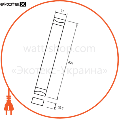 Eurolamp LED-FX(0.6)-17/41 eurolamp led светильник линейный ip65 17w 4000k (0.6m)