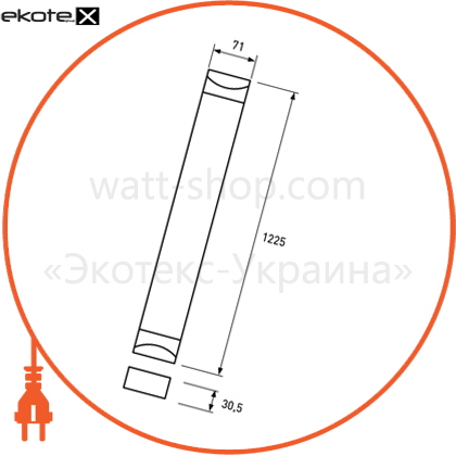 Eurolamp LED-FX(1.2)-34/65 eurolamp led светильник линейный ip65 34w 6500k (1.2m)