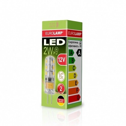 LED Лампа капсульна EUROLAMP силікон G4-2W-3000K-12V, Eurolamp, LED-G4-0227(12)