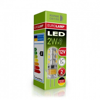 LED Лампа капсульна EUROLAMP силікон G4-2W-4000K-12V, Eurolamp, LED-G4-0240(12)