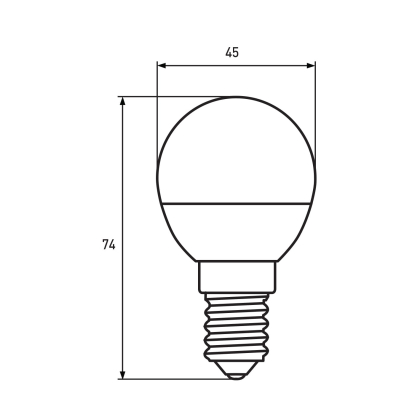 LED Лампа EUROLAMP прозора G45-5W-E14-3000K, Eurolamp, LED-G45-05143(D)clear