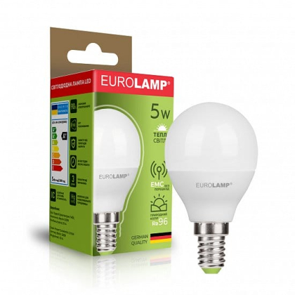 LED Лампа EUROLAMP G45-5W-E14-3000K, Eurolamp, LED-G45-05143(EURO)
