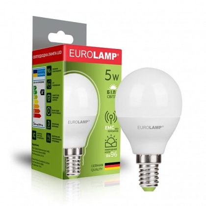LED Лампа EUROLAMP G45-5W-E14-4000K, Eurolamp, LED-G45-05144(EURO)