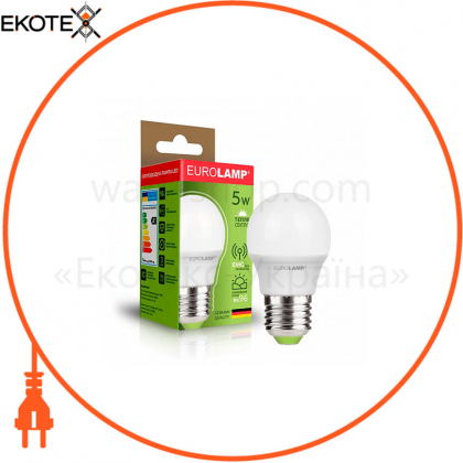 Світлодіодна EUROLAMP LED Лампа "Шар" ЕURO G45 5W E27 3000K