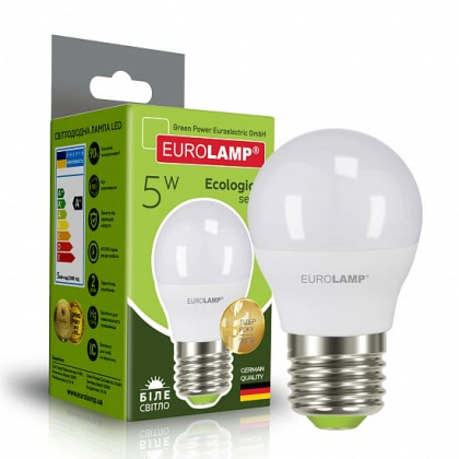 LED Лампа EUROLAMP G45-5W-E27-4000K, Eurolamp, LED-G45-05274(P)