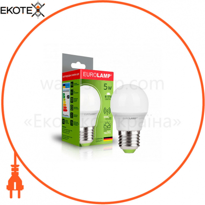 Світлодіодна EUROLAMP LED Лампа "Шар" ЕURO G45 5W E27 4000K