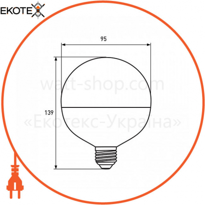 EUROLAMP LED Лампа філамент G95 12W E27 4000K (deco) (50)