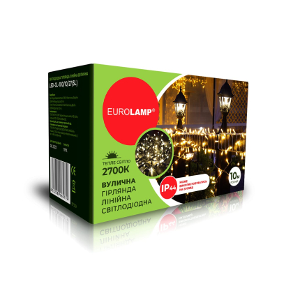 LED Гірлянда вулична IP-44 EUROLAMP 10м-2700К, Eurolamp, LED-GL-100/10/27(SL)