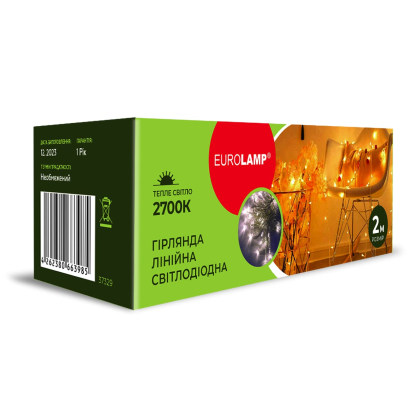 LED Гірлянда лінійна EUROLAMP 2м-2700К, Eurolamp, LED-GL-20/2/27