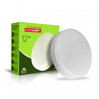 LED Лампа точкова EUROLAMP GX53-12W-4000K, Eurolamp, LED-GX53-1240(N)