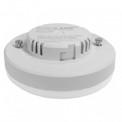 LED Лампа точкова EUROLAMP GX53-12W-4000K, Eurolamp, LED-GX53-1240(N)