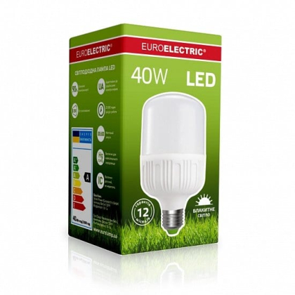 LED Лампа високопотужна EUROELECTRIC 40W-E27-6500K, Euroelectric, LED-HP-40276(P)