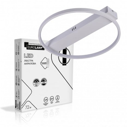 Люстра світлодіодна EUROLAMP LED акрилова кругла A43 72W 3000-6500K біла, Eurolamp, LED-LR-72-A43(white)