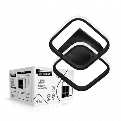 Світильник LED EUROLAMP акриловий квадратний A39 70W 3000-6500K чорний, Eurolamp, LED-LS-70-A39(black)