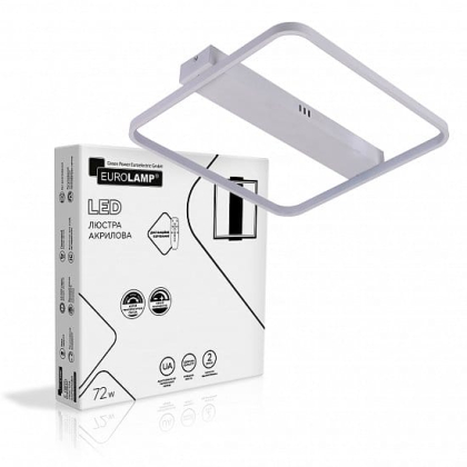 Люстра світлодіодна EUROLAMP LED акрилова квадратна A43 72W 3000-6500K біла, Eurolamp, LED-LS-72-A43(white)